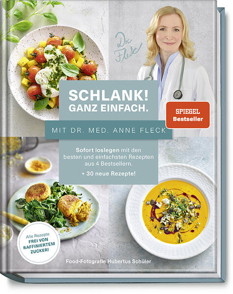 Vormals verkauft unter: Schlank und gesund mit Dr. med. Anne Fleck Endlich schlank und gesund - mit den besten Rezepten von Dr. med. Anne Fleck Dr. med. Anne Fleck, „Doc Fleck“, Deutschlands renommierte Präventiv- und Ernährungsmedizinerin, sagt: „Gesunder Genuss und Lässigkeit gehören einfach zusammen.“ Die beliebte Internistin und TV-Ärztin, deren Heilmethode auch im Fernsehen einem breiten Publikum bekannt wurde, wurde zweimal für das beste Gesundheitskochbuch des Jahres geehrt. Grund genug, die einfachsten, schnellsten und beliebtesten Rezepte aus dem fast unerschöpflichen Repertoire von Anne Fleck in einem praktischen Band für jeden Tag zusammenzufassen. Mit dem darmgesunden und antientzündlichen Ernährungsansatz der erfolgreichen Doc Fleck Heilmethode, der Darmflora und Stoffwechsel neu aufbaut, gelingt Anne Fleck, woran viele gescheitert sind: Überflüssige und gefährliche Fettpolster schmelzen kontinuierlich. Ihre Patienten werden nicht nur langfristig schlanker, gleichzeitig sinken die Risiken für Herzinfarkt, Schlaganfall, Diabetes, Fettleber, Demenz, Autoimmunkrankheiten und Krebs. Wer sich eine Zeitlang nach diesen Rezepten ernährt, stoppt Zuckersucht, fettbedingte Entzündungsprozesse und Heißhungerattacken, füllt wichtige Nährstoffdepots auf und schafft es, die eigene Darmflora wieder auf schlank und gesund zu programmieren. Die Rezepte wurden mit der Spitzenköchin Su Vössing und der Low-Carb-Spezialistin Bettina Matthaei entwickelt. Sie überzeugen durch ihre ausgewogene Nährstoffbilanz bei bestem Geschmack und erprobte Alltagstauglichkeit.