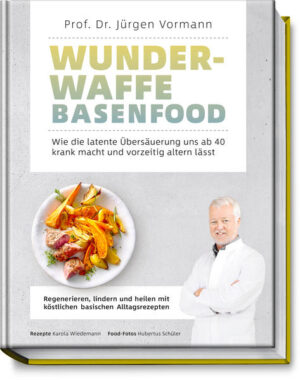 Chronisch krank ohne Grund? Aktuelle Studien zeigen, dass auf die Dauer bereits eine milde Übersäuerung altersbedingten Muskelabbau, Osteoporose, Störungen der Nerven, chronische Schmerzen, Nierenschäden, Bluthochdruck und Diabetes fördert. Aktuelle Studien belegen aber auch eine deutliche Auswirkung auf das Virusgeschehen im Körper. Viren können bei leichter Übersäuerung wesentlich schneller in Zellen eindringen, während ein basisches Milieu die Zellen schützt und die Vermehrung von Viren blockiert. Auch Studien aus Wuhan im Rahmen der Corona-Pandemie belegen diesen Effekt sehr deutlich. Mit diesem Buch entwickeln Sie einen Speiseplan, der Viren die Vermehrung so schwer wie möglich macht. Die basische Ernährung unterstützt unsere Körperzellen im Kampf gegen Viren und andere Krankheitserreger und kann helfen, schwerwiegende Erkrankungen zu verhindern. Ein schöner Nebeneffekt dabei ist, dass der Körper bei einer höheren Basenzufuhr in einer Diät nicht in den Sparmodus umschaltet. In einer aktuellen wissenschaftlichen Studie nahmen die Personen der Kontrollgruppe mit basischer Supplementation sehr deutlich schneller ab als die Placebogruppe. Prof. Dr. Jürgen Vormann, renommierter Ernährungswissenschaftler am Institut für Prävention und Ernährung in Ismaning bei München, schlägt in diesem Buch Alarm. Trotz erdrückender Studienlage ist das Thema viel zu selten Teil der Diagnostik, auch weil es bis heute keine standardisierte Methode gibt, eine chronisch-milde Übersäuerung im Gewebe oder in den Zellen zuverlässig festzustellen. Messungen in Blut oder Urin liefern kaum verwertbare Hinweise. Da Säureüberschüsse überwiegend über unsere Nieren ausgeschieden werden, die Nierenleistung aber ab dem 20. bis 25. Lebensjahr jährlich etwa 1 Prozent sinkt, übersäuern wir in der zweiten Lebenshälfte zunehmend. Anzeichen sind unspezifische Symptome wie Müdigkeit, gelegentliche Muskelschmerzen, Anlaufschmerzen, Hautprobleme, Kopfschmerzen, Stimmungsschwankungen und vermehrte Infektanfälligkeit. Dabei gelingt es leicht, basenreich und genussvoll zu schlemmen, bis die Beschwerden zurückgehen und die Basenpuffer im Körper nach 60 Tagen wieder aufgefüllt sind. Dieses Buch geht ausführlich auf wissenschaftliche Grundlagen, Studienergebnisse und Behandlungsmöglichkeiten ein. Zudem zeigt Diplom-Haushaltsökonomin Karola Wiedemann mit mehr als 70 köstlichen, alltagstauglichen Rezepten und präzisen Säure-Basen-Werten für alle Altersstufen, wie man ein eigenes Gefühl für eine basisch ausgewogene Ernährung entwickelt. Zusätzlich finden Sie im Buch eine Tabelle mit den PRAL-Werten einzelner Lebensmittel. So gewinnen Sie einen schnellen Überblick, welche Lebensmittel säure- und welche basenüberschüssig sind. Ergänzt wird diese Tabelle durch eine ausführlich PRAL-Tabelle mit den verschiedenen Altersgruppen im Web. Den Link finden Sie im Buch auf Seite 87 und in unserem Mengenrechner auf: www.mengenrechner.de.