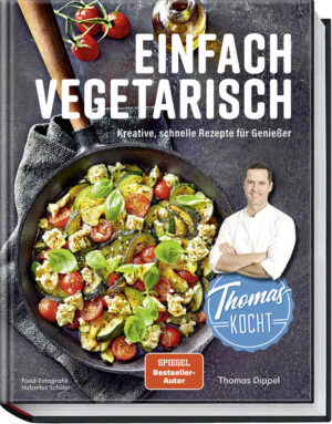 „Thomas kocht“ vegetarisch: Tipps und Tricks von Profikoch Thomas Dippel Seit vielen Jahren betreibt Profikoch Thomas Dippel, der seine Wurzeln in der Sternegastronomie hat, seinen überaus erfolgreichen Youtube-Kanal „Thomas kocht“, auf dem er gekonnt die Lust am Kochen vermittelt: Seine Rezepte sind erstaunlich einfach, aber voller überraschender Tipps, um auch aus einfachen Gerichten richtig viel herauszuholen. Wusstest du beispielsweise, dass Hummus unglaublich cremig wird, wenn man die Kichererbsen aus der Dose noch mal kocht, die Häutchen abfischt und die Hülsenfrüchte schließlich mit Eiswürfeln statt Wasser püriert? Oder wie herrlich mild man dieses Rezept und viele andere mit Knoblauch-Confit aromatisieren kann? Auch in diesem Kochbuch steht sein Motto im Vordergrund: „einfach zu Hause nachkochen - ohne vorherige lange Einkaufstouren durch Feinkostläden.“ Genau so macht Kochen Freude! Seine Rezeptauswahl ist vegetarisch, international und für jeden machbar. Unter anderem gibt es geschmorten Lauch mit weißem Bohnenpüree, Pulled Tofu-Pilz-Burger mit Coleslaw, Frikadellen aus roten Linsen (allein dafür lohnt sich das Buch!), ofengeröstete Zucchini mit Tomaten-Bohnen-Ragout, Cowboy-Bohnenpfanne und mediterranen Flammkuchen mit Oliven und Artischocken. Zusätzlich zum perfekten Geschmack hat Thomas Dippel darauf geachtet, dass die Gerichte bis auf wenige Ausnahmen immer eine sehr gute Proteinquelle wie Hülsenfrüchte oder Tofu enthalten. So kann man bei diesen vegetarischen Rezepten getrost auf künstliche Fleischersatzprodukte verzichten.