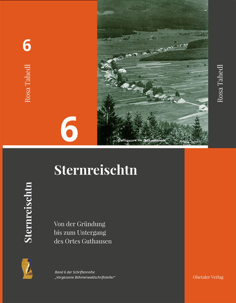 Rosa Tahedl Sternreischtn: Von der Gründung bis zum Untergang des Ortes Guthausen. Die Autorin schildert anhand des Dorfes Guthausen ein wahrheitsgetreues Bild vom Leben im Böhmerwald. Die Gründung, das Entstehen einer Dorfgemeinschaft mit Sitte und Brauch, aber auch den Untergang. Das Dorf Guthausen liegt im Moldautal am nördlichen Abhang des Tussetberges, einem kleinen Nachbarn des Dreisessel/Plöckenstein Gebirgsstockes. Es war die jüngste Dorfgründung im Landkreis Prachatitz. Dies ist das historische Umfeld des Buches. Weil aber die Quellen zu genauen geschichtlichen Angaben zum Teil verschüttet, oder nur schwer zugänglich sind, hat die Autorin eine Erzählform ihres Heimatbuches gewählt. Außerdem sollte ein möglichst wahrheitsgetreues Bild vom Leben in diesem Böhmerwalddorf dargestellt werden. In drei Kapiteln, die jeweils einen Abschnitt von ungefähr 50 Jahren umfassen, wird dies beschrieben: Die Gründung, das Entstehen einer Dorfgemeinschaft mit Sitte und Brauch, und der Untergang des Ortes könnten beispielhaft für manche andere Böhmerwaldsiedlung stehen. Als Wissensquellen verwendet die Autorin neben ihrem persönlichen Erleben und dem Erzählgut ihrer Ahnen vor allem die in den dreißiger Jahren von Herrn Oberlehrer Rankl geschriebene Schulchronik von Guthausen. Das Bestreben der Autorin ist es, besonders der jungen Generation zu zeigen, wie das Leben im Dorf Guthausen ablief, wie die Menschen dachten und litten. Sie will so ein wahrheitsgetreues Erinnerungsbild dieses Dorfes für die Zukunft festhalten. Trotz aller Ungerechtigkeiten, die sie miterlebt hatte, war sie um grenzüberschreitende Aussöhnung bemüht. „Man hörte von ihr nie ein Wort der Beschuldigung oder des Hasses“, betonte Dr. Gernot Peter bei seinem Vortrag zu einer Ausstellungseröffnung anlässlich des 100. Geburtstages von Rosa Tahedl. Ihr sei es zu verdanken, dass zusammenwächst, was viele Jahre getrennt war. Reprint 2019, Hardcover, DIN A5, 235 Seiten, ISBN 978-3-95511-106-9 Ohetaler-Verlag • 14,90 Euro