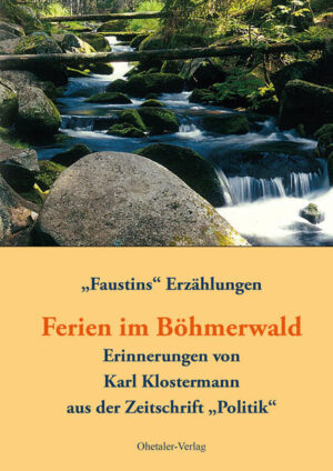 Ferien im Böhmerwald Erinnerungen von Karl Klostermann aus der Zeitschrift „Politik“ "Ferien im Böhmerwald" ist eine Sammlung von Feuilletons, die der Böhmerwalddichter Karl Klostermann (1848 - 1923) gegen Ende des 19. Jahrhunderts unter dem Obertitel "Faustins Erzählungen" in der deutschsprachigen Zeitschrift "Politik" veröffentlicht hat. "Ferien im Böhmerwald" enthält eine Reihe von Erinnerungen, "Ferialreminiszenzen" Karl Klostermanns, der schon zu seiner Schulzeit sämtliche schulfreien Tage in seinem geliebten Böhmerwald zugebracht hat. Der Autor schildert eine Fahrt mit der Transversalbahn von Schüttenhofen nach Winterberg, Ausflüge nach Pürstling und zum Lusen, von Innergefild über Haidl nach Bergreichenstein, zu den künischen Freibauern nach Stachau/Stachy und nimmt den Leser mit zu den einfachen Leuten, mit denen er sich oft unterhält und bei denen er häufig einkehrt. Die Erinnerungen Klostermanns gewähren uns einen Blick in eine vergangene Zeit aus der Sicht eines einfachen Böhmerwaldkindes, dem das Schicksal eine neue Welt eröffnet hat.