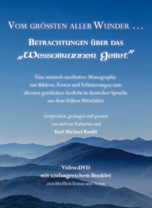 Video-DVD mit umfangreichem Booklet einschließlich Texten und Noten. Im 8. Jhd. wurde es von einem unbekannten bajuwarischen Poeten im germanischen Stabreim verfasst: Das „Wessobrunner Gebet“: Kurz und bündig, gewaltig und bilderreich kündet das althochdeutsche Gedicht „De Poeta“ vom „größten aller Wunder“ und preist den einen, allmächtigen und gütigen Gott, der schon war, als es Sonne und Mond, Himmel und Meer, Baum und Berg noch nicht gab: „Do dar niuuiht ni was enteo ni wenteo-als da Nichts war, keine Enden und Grenzen…“ Lassen Sie sich mit dieser kultur- und sprachgeschichtlichen Pilgerfahrt poetisch, musikalisch und meditativ auf einen Weg mitnehmen, der Sie an Orte und Plätze, Stellen und Quellen führt, die durch besondere Kraft gesegnet und für das literarische und geistliche Denkmal von besonderer Bedeutung sind. Und lernen Sie dabei kennen, wie der Gehalt des frühmittelalterlichen Schöpfungshymnus 1200 Jahre nach seiner Aufzeichnung neu erkundet werden kann und wie sich sprechend, singend, tanzend und schweigend eine spirituelle und künstlerische Begegnung mit ihm gestalten lässt. Eine kundig aufbereitete, liebevoll gestaltete und inspirierte multimediale Hinführung zum frühesten Gebet in deutscher Sprache, die Körper, Geist und Seele gleichermaßen anzusprechen vermag! Text, Musik, Choreographie und Bildzusammenstellung: Karl Michael Ranftl (Sprecher, Gesang, Saiten- und Steininstrumente, Maultrommel, Schlagwerk, Epiano) unter künstlerischer Mitwirkung von Katharina Ranftl (Gesang, Tanz und Gebärde, Saiteninstrumente, Kieselklang) Kamera, Schnitt und technisch-gestalterische Realisierung: Fritz Kral Ton: Fritz Kral, Michael Müller-Jin und groundlift studio schondorf, Inhalt: Teil A: Schauplätze und Kraftorte, Inspirationsquellen und Fundstellen 75:36 auf dem Weg einer musisch-meditativen Ergründung des ältesten deutschen Gebets aus dem Mittelalter Teil B: 1. „Lapidar“-Intonation, Althochdeutsch 4:29 2. Gebärden-Meditation, heutiges Deutsch 3:23 3. Schrift, Text, Aussprache, Althochdeutsch, heutiges Deutsch 4:27 4. „De Poeta“, Gesang in mittelalterlichem Ton, Althochdeutsch 4:26 5. (Tanz-)Lied „Vom größten aller Wunder“, heutiges Deutsch 4:43 6. Sakraltanz-Choreografie zu 5. 5:00 7. germanische Stab(reim)-Rezitation, Althochdeutsch 3:20 8. „Wezzo Firiwizzo“, althochdeutsches (Tanz-)Lied 3:49 Eine Produktion von kieselklang