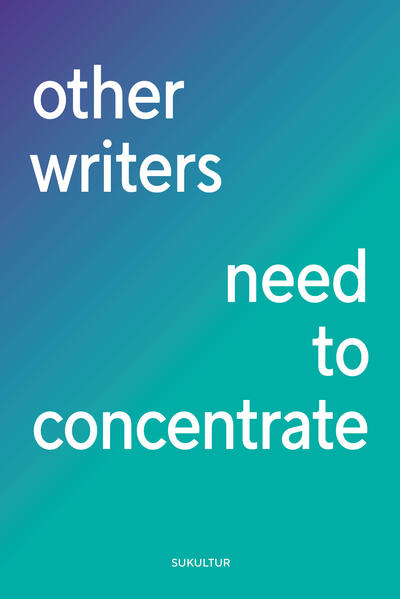 „And sorry to tell you that we do not accept little kids as it really troubles other writers who need to concentrate“, war die Antwort von einem Künstlerhaus auf die Anfrage, ob es möglich wäre, zu dem bereits zugesagten Aufenthaltsstipendium mit Familie anzureisen. Damit sich auch Autor*innen, die Care-Arbeit leisten, auf ihr Schreiben konzentrieren können, müssen sich das Selbstverständnis des Literaturbetriebs, aber auch die Förderstrukturen für Künstler*innen ändern. Diese Anthologie versammelt ausgewählte Beiträge des Blogs other writers need to concentrate (www.other-writers.de) sowie neue Texte von Clemens Böckmann, Eva Brunner, Kerstin Campbell, Sara Ehsan, Kirsten Fuchs, Dmitrij Gawrisch, Franziska Gerstenberg, Sandra Gugi?, Elisabeth R. Hager, Friederike Haerter, Martina Hefter, Matthias van den Höfel, Alexandra Ivanova, Lorenz Just, Andrea Karimé, Ricarda Kiel, Lisa Kreißler, Jessica Lind, Linn Penelope Rieger, Mari Molle, Lena Müller, Selim Özdogan, Dorothee Riese, Slata Roschal, Jenny Schäfer, Simone Scharbert, Sabine Schönfellner, Sebastian Schmidt, Fabian Schwitter, Dima Sehwail, Marina Skalova, Delphine de Stoutz, Silke Sutcliffe, Laura Vogt, Florian Wacker, Julia Weber, Sebastian Weirauch, Leo Weyreter, Bettina Wilpert, Ron Winkler, Janin Wölke, Nora Zapf und Christine Zureich sowie Kurzinterviews mit den Initiativen AG Tanz und Elternschaft, Bühnenmütter e.V., K&K - Bündnis Kunst und Kind, kunst+kind berlin, Mehr Mütter für die Kunst und Netzwerk Mutterschaft & Wissenschaft.