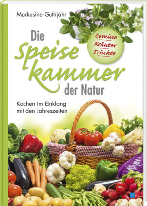 Dieses Kochbuch verspricht Genuss für alle Sinne und präsentiert viel Wissenswertes zur gesunden Ernährung. Darüber hinaus bietet es einen reichen Fundus erprobter Rezepte. Die Landfrauenberaterin und Kräuterexpertin Markusine Guthjahr spannt den Bogen vom Frischekick mit Frühlingskräutern über sommerlichen Beeren- und Blütengenuss und herbstlichen Gaumenschmaus bis zum deftigen Wurzelgemüse für kalte Wintertage. Die heimischen Pflanzenschätze werden wiederentdeckt und gelten als Gesundbrunnen einst und jetzt. Viele der gesunden Zutaten wachsen vor der Haustür, und man erntet frische Lebenskraft aus Garten, Wald und Wiese. Wenn draußen nichts mehr zu ernten ist, bereichern selbstgezogene Sprossen von der Fensterbank oder fermentiertes Gemüse den Speiseplan. Ein ungewöhnliches Kochbuch mit viel Hintergrundwissen, praktischen Tipps und gesunden Zutaten aus der Speisekammer der Natur.