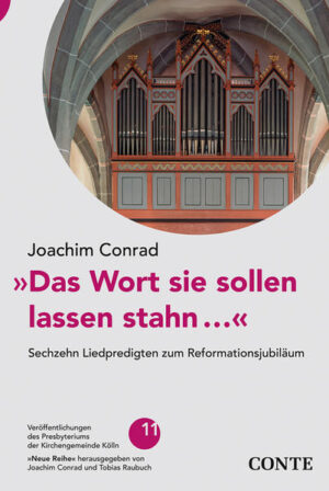 Prof. Dr. Joachim Conrad widmete sich anlässlich des Reformationsjubiläums in einer Predigtreihe Kirchenliedern von Reformatoren. Unter dem Motto »Ein neus Lied heben wir an« standen zwischen dem 30. Oktober 2016 und dem 31. Oktober 2017 viele Gottesdienste im Zeichen einzelner Lieder. Das evangelische Lied ist eine wesentliche Säule der Reformation. So haben Jesuiten im 16. Jahrhundert formuliert, dass der altgläubigen Kirche mehr Seelen durch das Lied genommen wurden als durch die evangelische Predigt. Mit einer Predigtreihe zu zentralen Liedern der Reformation wollte die Kirchengemeinde Kölln den altprotestantischen Choral wiederentdecken. Dabei kamen nicht nur Lieder Luthers, sondern auch anderer Reformatoren zum Vorschein: Lieder von Thomas Müntzer, Philipp Melanchthon, Huldreich Zwingli, Elisabeth Cruciger und vieler mehr. Allen gemeinsam ist, dass sie im Evangelischen Gesangbuch (eg) stehen-häufig genug ungehobene Schätze. Dieser Band versammelt die gehaltenen Liedpredigten und komplettiert sie durch Quellenverweise, Abbildungen und Tabellen zur Erläuterung.