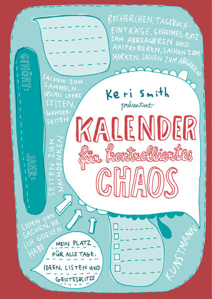 Wenn jemand über kontrolliertes Chaos Bescheid weiß, dann Keri Smith. Also kein Wunder, dass sie uns mit einem Kalender überrascht, der alles andere als ein langweiliger Terminplaner ist. Er bietet Platz für das größere Ganze und die witzigen Details unseres Lebens: wichtige Ereignisse, spontane Gedanken und gute Ideen für die Zukunft festzuhalten, wirklich interessante Listen zu erstellen, Geistesblitze aufzuzeichnen - und statt dem öden Ernst des Lebens unvergessliche Tage zu erleben …