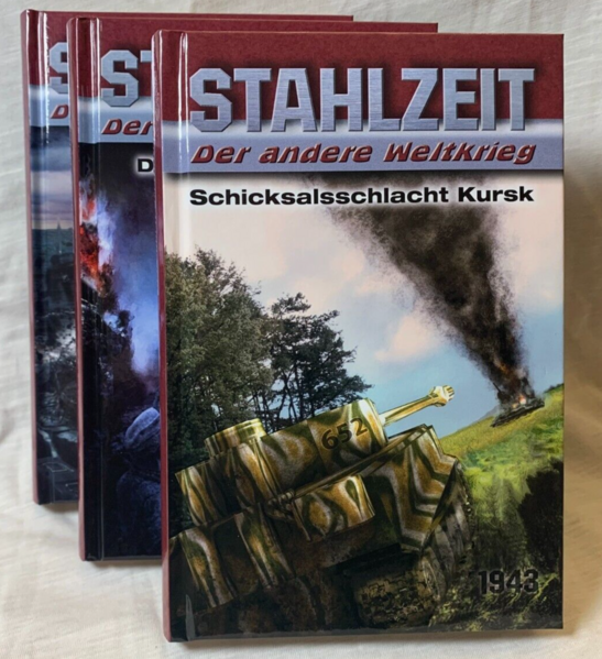 Der andere Weltkrieg STAHLZEIT Band 1: Schicksalsschlacht Kursk November 1942: Während die deutschen Truppen an allen Fronten mehr und mehr in die Defensive geraten, passiert das Unglaubliche: Adolf Hitler, der "Führer", verunglückt tödlich mit seinem Flugzeug über Ungarn und hinterlässt ein gigantisches Machtvakuum. Das Oberkommando der Wehrmacht nutzt die Chance, die uneinige NS-Führung auszuschalten, und bildet eine Militärregierung, die die Gräueltaten der Nazis beendet und das Deutsche Reich aus der Misere zu manövrieren versucht. Schnell wird dabei klar: Wenn Deutschland bei den angestrebten Friedensverhandlungen als gleichberechtigter Partner mit am Tisch sitzen will, muss die Wehrmacht zuvor mindestens ein militärisches Patt erzielen. Aus diesem Grunde beschliesst die neue Führung des Reiches, den Krieg fortzusetzen. Nun, da die Generäle das alleinige Kommando über die Armee innehaben, soll im Mai 1943 an einem Frontabschnitt im Osten die Entscheidung fallen: Im Frontbogen von Kursk bietet sich die Möglichkeit, große Truppenkontingente der Sowjets einzukesseln und zu vernichten, die Front entscheidend zu begradigen und der zu erwartenden großen Sommeroffensive der Sowjets zuvorzukommen. STAHLZEIT Band 2: Die Ostfront brennt! Die Schlacht um Kursk ist gewonnen, doch nur Tage später startet die Rote Armee mehrere gewaltige Gegenoffensiven. Auch im Pazifik tobt der Weltkrieg mit äußerster Härte. Dort geraten die mit dem Deutschen Reich verbündeten Japaner mehr und mehr in die Defensive. Während in Europa die Alliierten die Landung auf Sizilien vorbereiten, fasst Feldmarschall von Manstein, Oberbefehlshaber der Wehrmacht an der Ostfront, einen waghalsigen Entschluss: Manstein geht davon aus, dass es der Wehrmacht gelingt, die russischen Angriffskräfte zum Stehen zu bringen, und will im Gegenstoß gepanzerte Verbände auf zwei Lücken ansetzen, die er in der russischen Verteidigung zu erkennen glaubt. Sein Ziel: Die Industriemetropole Tula, an der die Heeresgruppe Mitte 1941 noch gescheitert war und die als letzte Bastion auf dem Weg nach Moskau gilt. STAHLZEIT Band 3: D-Day: Die Invasion Die Achsenmächte geraten in die Defensive. Japan verliert Insel um Insel an die übermächtigen Alliierten, und die Truppen der Achse kämpfen in Italien bereits auf eigenem Boden gegen die Westmächte. Mit einer gigantischen Streitmacht haben die USA, Großbritannien und der Commonwealth den Süden der Festung Europa erstürmt. Doch der feindliche Angriff hat sich in Italien festgefahren