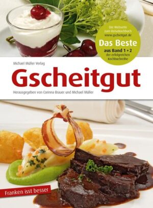 Gscheitgut Das Beste aus Band 1 und Band 2 Sie lieben fränkisches Essen, Sie möchten mehr als nur Bratwürste und Schäufele? Dann werfen Sie doch mal einen Blick in das Reisekochbuch des Michael Müller Reisebuchverlags. Unter dem Motto „Franken isst besser “ stellen Chefköche aus 26 renommierten Gasthöfen der Fränkischen Schweiz ihre individuellen Kreationen vor. Begeben Sie sich auf eine kulinarische Entdeckungsreise und lassen Sie sich von Köstlichkeiten aus saisonal-regionalen Produkten verzaubern. Das Kochbuch bringt Sie sicher an Ihr kulinarisches Wunschziel. Ob nun bodenständige, typisch fränkische Küche oder modern interpretierte Klassiker für den reiselustigen Gaumen - das kulinarische Ensemble dieses Buches hält für jeden Geschmack Überraschungen bereit. Jahreszeitlich gegliedert stellen wir Ihnen die Gegend zwischen Bamberg, Erlangen und Bayreuth anhand von Reportagen und Rezepten vor, und hoffen, dass Sie bei der Lektüre Appetit bekommen auf dieses Kleinod Frankens. -Über 175 Rezepte von Köchen aus 26 renommierten Gasthöfen der Fränkischen Schweiz -Profi-Tipps der Chefköche, damit das Nachkochen in jedem Fall gelingt -Hintergrundreportagen zu regionalen Besonderheiten