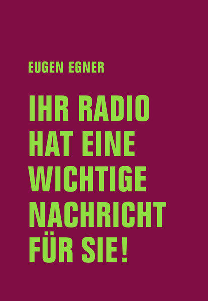 Eugen Egner ist unbestritten der bedeutendste lebende Vertreter der deutschsprachigen Groteske. Auch in den Texten seiner neuen Prosasammlung siedelt das Komische stets dicht beim Schrecken, das Alltägliche beim Absurden. Es geschehen Wunder über Wunder, an denen neben vielem anderen ein altes Radio, aus dem nichtmenschliche Stimmen sprechen, ein verfallenes Haus sowie etliche geheimnisvolle Doppelgänger beteiligt sind. Ein Nachwort spekuliert über einen nie geschriebenen Inselroman und das Vorwort, verfasst von einem toten Dichter, wirft die beunruhigende Frage auf: Stammt dieses Buch überhaupt von seinem Verfasser?