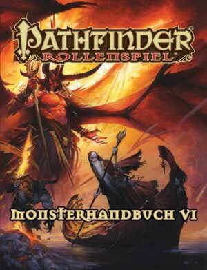 Knie nieder und erzittere vor Furcht!   Seit langem pirschen Monster durch die Dunkelheit. In diesem Band findest du viele dieser Kreaturen bereit zum Einsatz im Pathfinder- Rollenspiel. Tritt an gegen Erzteufel und die Reiter der Apokalypse, Ebenendrachen und die legendäre Wilde Jagd, Proteaner, Seelenbegleiter und viele mehr! Manche dieser Kreaturen wie die launischen Taniwhas, der mysteriöse Grüne Mann oder die mächtigen Himmlischen Herrscher könnten jenen Helden sogar ihre Unterstützung gewähren, die sie verdienen! Das Pathfinder- Monsterhandbuch VI enthält: ► Über 200 unterschiedliche Monster ► Neue spielerfreundliche Völker wie die verrückten Affengoblins, die telepathisch begabten Munavren, die flussbewohnenden Naiaden- Feen, die wolfsartigen Rougarou und die Yaddithianer des Mythos. ► Zahlreiche mächtige Halbgötter, darunter Erzteufel, Große Alte, Himmlische Herrscher und Qlippothfürsten. ► Neue Tiergefährten, Vertraute und andere Verbündete, darunter zähe Teufelsaffen und treue Mechanische Hunde. ► Neue Schablonen und Varianten für klassische Monster wie Entothropen und Mischlingsriesen. ► Anhänge, um sich besser unter den Monstern zurechtzufinden, welche Auflistungen nach Herausforderungsgrad, Monsterart und Lebensraum enthalten ► Erweiterte allgemeine Monsterregeln, um Kämpfe zu vereinfachen ► Herausforderungen für jedes Abenteuer und jede Charakterstufe ► Und VIEL, VIEL MEHR!