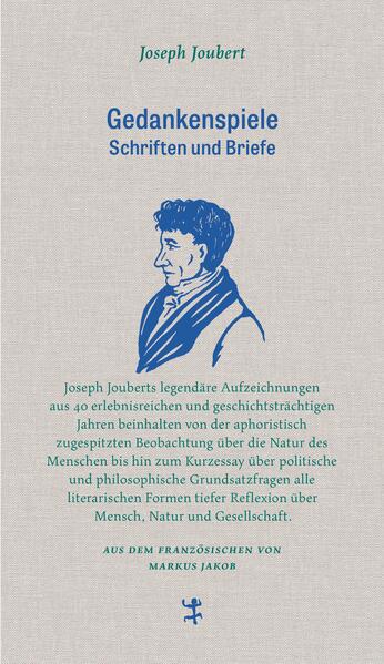 Joseph Jouberts legendäre Aufzeichnungen aus 40 erlebnisreichen und geschichtsträchtigen Jahren, beinhalten von der aphoristisch zugespitzten Beobachtung über die Natur des Menschen bis hin zum Kurzessay über politische und philosophische Grundsatzfragen alle literarischen Formen tiefer Reflexion über Mensch, Natur und Gesellschaft. Zu Lebzeiten veröffentlichte dieser wie kein Zweiter zur Freundschaft begabte Homme de lettres keine Zeile seiner umfangreichen „Gedanken“ - und noch heute kursieren sie nur unter Eingeweihten, denn „diejenigen, die wir Joubert lieben, hüten ihn wie einen geheimen Schatz" so Paul Auster. Chateaubriand, der 1838 aus dem Nachlass die erste Sammlung der Gedanken herausgab, charakterisierte ihn mit den Worten: »Er gehört zu jenen Menschen, die man für ihre Zartheit liebt, ihre Güte, ihre Haltung, die Einzigartigkeit ihres Charakters und Brillanz ihrer Gedanken.«