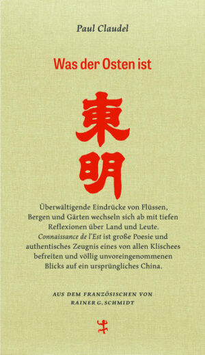 In neuer Übersetzung: das wohl einflussreichste französische Buch über das alte China. Auf seinen Reisen zwischen Shanghai, Fuzhou und Hankou beginnt der Diplomat Claudel gleich bei seinem ersten Aufenthalt von 1895-1899 mit der Niederschrift literarischer Momentaufnahmen. Obwohl er die chinesische Sprache nicht versteht, fühlt er sich sofort wie ein Fisch im Wasser, alles erscheint ihm »natürlich und normal«, die scheinbare Unordnung der chinesischen Stadt wird für ihn zum Zeichen einer Harmonie, die er der etablierten Ordnung europäischer Großstädte vorzieht. China sollte fortan das Land sein, in dem Paul Claudel nach kurzem Zwischenaufenthalt in Japan die meiste Zeit seiner diplomatischen Karriere verbrachte. Eindrücke vom Meer, den Flüssen, dem Land und den Gärten wechseln sich in den von eigenwilligen, mitunter gebrochenen Rhythmen durchzogenen Prosagedichten ab. Claudel streut Reflexionen, Gesänge und Fabeln ein