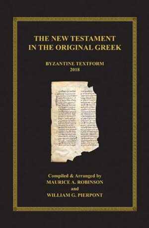 The present volume displays the Greek New Testament according to its historically dominant transmissional form, known as the Byzantine Textform. In view of the significance of this text throughout the centuries, this compact edition should be of value to student and scholar alike for academic, personal, and ministerial purposes. Most modern critical editions of the Greek New Testament present an eclectic form of text that primarily represents the localized Alexandrian-based manuscripts. Other available editions exhibit forms of the so-called Textus Receptus or the lectionary-based Patriarchal (Antioniades) version of the Greek Orthodox Church. In contrast, the present edition reflects the regularly utilized consensus found among Greek continuous-text manuscripts that span the extensive geographic realm of the Byzantine Empire throughout at least its thousand-year history. An apparatus at the foot of the page displays all differences between the Byzantine consensus main text and the Nestle-Aland 27th and 28th editions, as well as differences appearing in the Editio Critica Maior for the book of Acts. Alternative Byzantine readings are noted in a separate apparatus when the primary Textform is significantly divided. The 27 New Testament books are ordered according to early canonical lists, with the General Epistles following Acts, and Hebrews placed between Paul’s letters to churches and to individuals. The present edition thus provides an affordable Greek New Testament in flexible binding that conveniently fills a particular textual void in relation to research, study, and practical ministry.