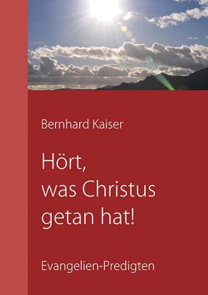 Das Evangelium ist von Jesus Christus. Um es zu verstehen, ist es notwendig, von dem zu sprechen, was Christus getan hat und wer er ist. Es ist nicht in erster Linie eine Aufforderung an den Menschen, bestimmte Dinge zu tun oder zu erleben, sondern es will uns Christus vor Augen fuhren, den fleischgewordenen Gottessohn, den Erlöser und Herr aller Herren. Deshalb sprechen die Predigten in diesem Buch vornehmlich von ihm und dem, was der Christ und die Welt in Christus hat.