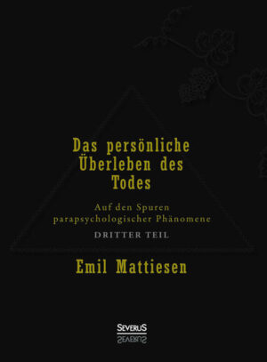 Seit Menschengedenken existiert die eine zentrale Frage: Was passiert mit uns nach dem Tode? Nicht nur in philosophischen Zusammenhängen, auch auf praktischer Ebene gelangen Forscher zu erstaunlichen Ergebnissen. Emil Mattiesen ist einer der wichtigsten Vertreter der deutschen Parapsychologieforschung. Sein dreibändiges Hauptwerk „Das persönliche Überleben des Todes“ gilt seit seinem Erscheinen 1936- 39 als Standardwerk der Parapsychologie und hat bis heute nicht an Bedeutung verloren. Mattiesen nähert sich der Frage nach dem Weiterleben auf empirischer Basis: In seinem Hauptwerk belegt er seine Theorien mit faszinierenden Berichten aus Séancen, von Medien und Augenzeugen parapsychologischer Phänomene. Seine Beweise für ein Leben nach dem Tod konnten bislang nicht widerlegt werden. Mattiesens Studien sind grundlegend und insbesondere der Umfang seiner Untersuchungen genießt noch heute in der Forschung hohe Anerkennung. 'Ängste und Sorgen, Befürchtungen und Hoffnungen, Liebe und Haß, namentlich aber die Aufregungen eines katastrophalen Todes, welche noch in das im Sterben zutage tretende Unterbewußtsein hinüberzittern, werden von diesem in Form von Autosuggestionen mit hinübergenommen in den veränderten Zustand und suchen sich von dorther noch materiell zu verwirklichen, wenn die neuen Lebensbedingungen das Ich schon nach einer ganz andern Richtung weisen.‘ Wie ein ‚Nachtwandelnder‘ setzt der Abgeschiedene z.B. seine ‚nächtlichen Gänge‘ in dem Hause fort.‘ In SEVERUS Verlag wurden die drei Bände neu aufgelegt. EAN: 978- 3- 86347- 536- 9 (Bd. 1), 978- 3- 86347- 538- 3 (Bd. 2), 978- 3- 86347- 540- 6 (Bd. 3)