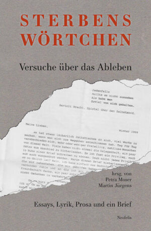 „Kein Sterbenswörtchen werde ich sagen!“ Das viersilbige Wort ist also ein Dementi all dessen, was wir - wem auch immer - sagen könnten. Damit hat es etwas Düsteres, es erinnert uns an unser Ende, an den Zeitpunkt, ab dem wir für immer verstummen. Wir werden sterben, todsicher. Wann es sein wird und wie, davon haben wir zumeist keine blasse Ahnung: deshalb die Fülle an Abwehrstrategien - von der routinierten Vermeidung bis zur panischen Angst. Sie alle belegen: Der Tod ist ein Thema wie kein anderes. Wir lassen dennoch, nein deswegen nicht von ihm ab, auch wenn das heißt, sich an der Grenze des Unvorstellbaren zu bewegen, denn jeder Versuch des Erkennens bleibt auf das Leben angewiesen. Der Gegenstand des Erkennens aber ist dessen Ende: Solange wir denken, ist unsere endgültige Abwesenheit für uns undenkbar. Wir glauben bis zum Ende nicht, dass wir uns einmal fehlen werden, und deshalb fehlen uns oft die Worte. Mit unserer Vergangenheit haben wir es da leichter