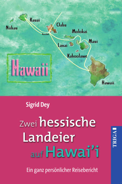 HAWAII – Das klingt nach Sonne, Strand und Palmen ... schon richtig, doch Hawaii ist noch so viel mehr als das. Sigrid Dey nimmt die Leser mit zu glühenden Lavafeldern, zu einer verrückten Radtour zum Waimea-Canyon, dem »Grand Canyon des Pazifiks«, zu einer Wandertour mit Hindernissen an der berühmten Na Pali Coast auf Kaua’i und zu jeder Menge anderer spannender Abenteuer. Dabei schildert sie in leichtem Plauderton und aus ganz persönlicher Sicht meist witzige, manchmal aber auch skurrile Geschichten, die sie und ihr Mann, die beiden »hessischen Landeier«, mit den unterschiedlichsten Reisebegleitern auf verschiedenen hawaiianischen Inseln erlebt haben. Ganz nebenbei erfährt man außerdem noch jede Menge über Land und Leute. Ergänzt wird der Bericht durch viele Farbfotos und Karikaturen des amerikanischen Malers und Cartoonisten Jim Cheff. Kommen Sie mit und lassen Sie sich begeistern für den paradiesischen Archipel mitten im Pazifik!