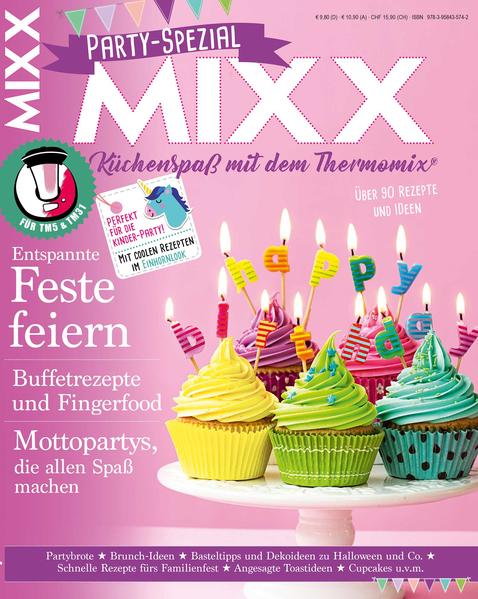 Mit diesem Sonderheft der Zeitschrift MIXX finden Sie die originellsten und leckersten Rezepte für jede Gelegenheit! Ein bunter Rezept-Mix auf 144 Seiten. Vielseitige Partyfood-Rezepte für heiße Sommertage. Liebe Leserin, lieber Leser! Fast meine gesamte Familie hat im Sommer Geburtstag. Das ist wundervoll, denn auf diese Weise treffen wir uns von Mai bis August fast jede Woche zu einer Party. In diesem Jahr kamen dann noch einige mehr dazu, denn „Party? This Way!“ lautete auch das Motto der MIXX-Redaktion in den vergangenen Wochen. Für diese Ausgabe haben wir nämlich viel gefeiert: mal mit vielen, mal mit wenigen Personen, mal morgens, mal mittags und mal abends, na ja, und manchmal auch die ganze Nacht. Denn wir haben natürlich alles ausprobiert, was wir Ihnen auf den folgenden Seiten vorstellen möchten. Herausgekommen sind rund 100 Rezepte und 14 Partyideen. Machen Sie Ihre Kinderparty zu einem wilden Piratenfest oder feiern Sie mit dem Einhorn und Darth Vader, zelebrieren Sie Omas 80. Geburtstag, laden Sie Ihre Ladys zu einer echten Teatime ein, radeln Sie raus ins Grüne mit einem Picknickkorb voller Köstlichkeiten oder veranstalten Sie eine Spontanparty. Egal, wen Sie zu Ihren Events einladen, der Thermomix® sollte auf alle Fälle als Ehrengast auf Ihrer Gästeliste stehen. Doch bevor Ihre Feier steigt, gibt´s noch ein paar Profitipps für die Planung vorab. Außerdem haben wir auf unserer Homepage (www.mixx-online.de) für die passende Musik während Ihrer Fete einige Playlisten zusammengestellt. Der exklusive Limonadentest unserer Autorin Christine Birnbaum hilft Ihnen, die coolste Brause für Ihre Sause zu finden. Neben unseren Rezepten gibt´s selbstverständlich auch noch die besten Deko- und Bastelideen. Sie sehen: MIXX sorgt für eine Feier mit Gelinggarantie. Ach ja, und wenn Sie einmal nicht der Veranstalter sind, sondern eingeladen werden, bringen Sie dem Gastgeber doch ein persönliches Geschenk aus dem Thermomix® als liebevolle Aufmerksamkeit mit – unsere Vorschläge finden Sie ab S. 123 in dieser Ausgabe. Ich wünsche Ihnen unvergessliche Stunden mit Ihren Freunden, Ihrer Familie, Ihrem/Ihrer Liebsten und Ihren Kindern – und natürlich eine Party, an die sich alle immer wieder gern erinnern werden!Herzlichst, Ihre Vera Dohmgoergen MIXX