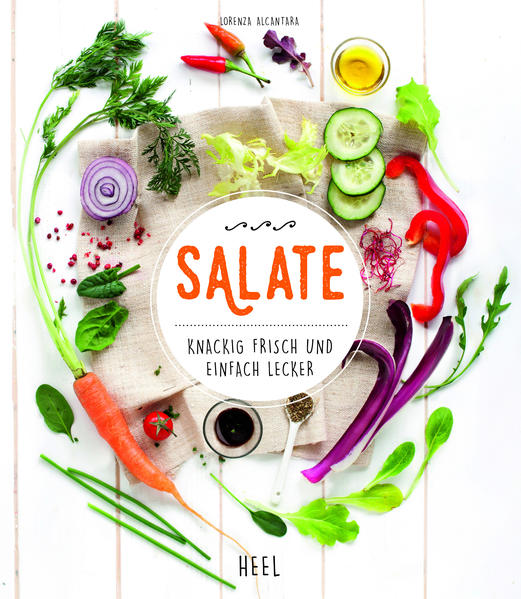 In diesem Buch sind über 60 ausgefallene Salatrezepte für alle Salatliebhaber versammelt! Ob mit Fleisch, Fisch, Käse oder Kernen verfeinert oder in der rein vegetarischen Variante. Die Rezepte sind so einfach wie abwechslungsreich, die Zutaten so lecker wie bodenständig. Das, was die Gerichte zu einem so besonderen Schmaus für Gaumen und Augen macht, ist die Kreativität, mit der die Produkte miteinander kombiniert werden und das Gespür für die Kraft der Farben und der Aromen. Abgerundet durch eine Warenkunde und ergänzt mit Tipps für die Zubereitung sowie fürs Schneiden von Salat und Gemüse ist diese wunderbar fotografierte Rezeptsammlung ein heißer Kandidat für die Dauernutzung in der heimischen Kochbuchsammlung. Dieses Salatbuch ist ein wunderbares Geschenk für alle Salatfans - erstklassig fotografiert, in hochwertiger Hardcover-Ausstattung und mit außergewöhnlichen Rezepten. Fenchelcarpaccio mit Orangen und Ziegenkäse, Zucchini-Spaghetti mit Schwertfischtatar und Safran, Bällchen aus Pfefferminzbrot mit Artischockensalat oder handgeschnittenes Tatar vom Rind, Avocado und frittierter Lauch - das Schmökern in diesen Rezepten macht Spaß und Lust auf mehr Salat in allen erdenklichen Variationen!