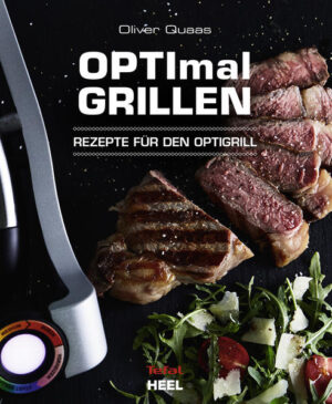 Der OptiGrill von Tefal ist ein intelligenter Kontaktgrill, der mit Hilfe seiner Technologie immer perfekte Grillergebnisse liefert. Dabei spielt es keine Rolle, ob Sie Fleisch, Fisch, Geflügel oder Gemüse grillen oder Sie Ihr Steak blutig, medium oder durchgebraten am liebsten mögen. OPTImal GRILLEN liefert 50 geniale Rezepte für den High-End-Elektrogrill! Denn der OptiGrill kann man viel mehr, als ausgefallene Sandwiches oder Paninis zubereiten. Probieren Sie außergewöhnliche Burger-Rezepte und Fisch und Meeresfrüchte, wie Dorade vom Grill, Thunfisch Steak mit Mango-Salsa oder Garnelen-Spieße. Mit dem OptiGrill macht das Grillen auch Grillmuffeln Spaß und Grillanfänger müssen keine Angst mehr vor trockenem Fisch oder verunglücktem Steak haben! Ob Flank Steak mit Nussbutter, Filet Mignon, Ribeye mit Blue Cheese Topping, Rump Steak oder Flat Iron, Tri Tip, Hanging Tender oder Spider Steak - dieses Grillbuch bietet auch fortgeschrittenen Grillern eine Vielzahl an inspirierenden Steak-Rezepten. Und natürlich fehlen auch nicht die überragenden Sandwich- und Panini-Rezepte: Von Bacon-Brie- und Serrano-Rucola-Sandwich, über Toast mit grünem Spargel bis hin zu Thunfisch-Panini - diese vielfältigen Rezepte lassen Ihnen das Wasser im Mund zusammenlaufen! Grillexperte Oliver Quaas hat eine abwechslungsreiche Rezeptauswahl eigens für den OptiGrill zusammengestellt, bei der kaum jemand mehr den Outdoorgrill vermissen wird.