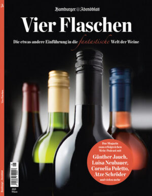 Vier Flaschen, das Magazin zum gleichnamigen Wein-Podcast vom Hamburger Abendblatt. Seit 2019 erscheint alle 14 Tage der beliebte Hamburger Abendblatt Podcast “Vier Flaschen“. In jeder Folge fachsimpelt ein ungleiches Trio, bestehend aus Sommelier Michael Kutej, Hamburger Abendblatt Chefredakteur Lars Haider und Biertrinker Axel Leonhardt, mit einem spannenden Gast. In diesem Sommer erscheint endlich das Magazin zum Podcast. Auf 108 Seiten führt das Hamburger Abendblatt den Leser durch die facettenreiche Welt der Weine. Das Magazin gibt Antworten auf die 100 wichtigsten Wein-Fragen für Einsteiger, zeigt die Antworten der Winzer, auf zum Teil verrückte Fragen des “Vier Flaschen“ Teams und stellt bekannte Persönlichkeiten aus Funk und Fernsehen, wie zum Beispiel Günther Jauch und Atze Schröder mit ihren Lieblingsweinen vor.