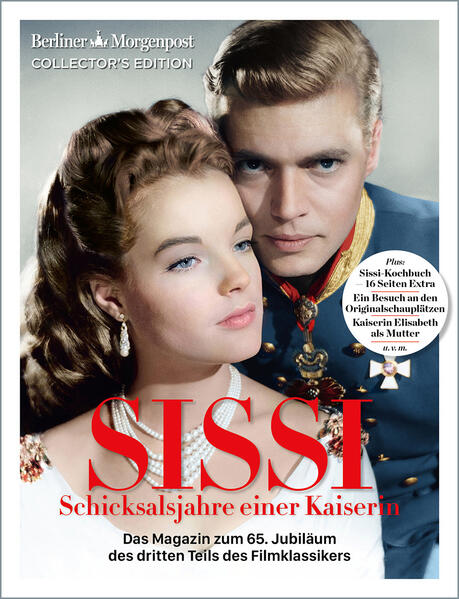 SISSI - Schicksalsjahre einer Kaiserin - Das Magazin zum 65. Jubiläum des Filmklassikers - Teil 3 Die Feier geht weiter. 2022 feiern wir mit diesem hochwertigen, 100-seitigen Bookazine das 65. Jubiläum des dritten Teiles der SISSI-Trilogie von Ernst Marischka. In „SISSI - Schicksalsjahre einer Kaiserin“ finden Sie einen tollen Mix aus historischen Hintergundgeschichten, restaurierten Bildern aus dem Film und einem ganz neuen Blick hinter die Kulissen. Viele dieser Behind-the-scene-Bildern sind noch nie gedruckt worden. Ein weiterer Schwerpunkt dieser Ausgabe ist die Gegenüberstellung der Sissi aus dem Film mit der realen Sisi - von ihren Frisuren bis zu ihrer Leidenschaft fürs Reiten -, und wir schauen auch noch mal, was die reale Sisi mit der wunderbaren Schauspielerin Romy Schneider gemeinsam hat. Originelle Fundstücke aus Filmarchiven (wussten Sie, dass Romy Schneider als Sissi und Karlheinz Böhm als Franz regelmäßige Titelstars der Jugendzeitschrift Bravo waren?), ein Interview mit der Leiterin des Wiener Möbelmuseums, das die Requisiten der Sissi-Trilogie gesammelt hat sowie ein Besuch an den Originaldrehorten erwartet Sie hier. Darüber hinaus haben wir noch diese besonderen Highlights für Sie: Ein hochwertiges 16-Seiten-Extra - mit Lieblingsgerichten des Kaiserpaars aus den Hofküchen in Wien, Ungarn und Madeira zum Nachkochen und spannende Tipps zur Zubereitung. Und auch hier finden Sie wieder exklusive, erstmals kolorierte und digital überarbeitete Bilder. Zum Sammeln oder Verschenken! Ein Muss für alle SISSI-Fans!