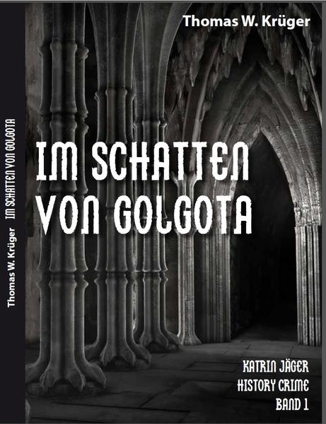 Im Schatten von Golgota Ein Routineauftrag in Limburg, den die spröde Privatdetektivin Katrin Jäger angenommen hat, endet in einem tödlichen Schusswechsel. Ihre Auftraggeber wollen plötzlich nichts mehr mit ihr zu tun haben. Unvermittelt gerät Katrin ins Zentrum polizeilicher Ermittlungen, die ihr früherer Lebensgefährte leitet. Dabei verstrickt sie sich immer tiefer in die gefährlichen Machenschaften der wahren Hintermänner, die auf der Suche nach einem geheimnisvollen Artefakt Karls des Großen über Leichen gehen. Erst als Katrin im Aachener Dom zwei junge Frauen kennen lernt, nehmen die Zusammenhänge Formen an. Spuren führen nach Köln, Venedig und Rom. Um die tödliche Gefahr abzuwenden, in der sie und ihre Familie schweben, muss Katrin weit in die Vergangenheit hinein recherchieren, von der Zeit der Ottonen bis zur Kreuzigung Jesu.