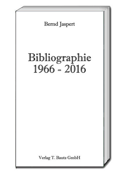 Diese Bibliographie zeigt 50 Jahre des Schaffens von Bernd Jaspert (Jahrgang 1944). Der Theologe ist weit über seine Kirche, die Evangelische Kirche von Kurhessen-Waldeck, hinaus nicht nur als Pfarrer und Studienleiter der Evangelischen Akademie Hofgeismar, sondern auch als Kirchenhistoriker und insbesondere als Mönchtumsforscher bekannt. Die Bibliographie eignet sich gut für Nachforschungen über Jasperts wissenschaftliches Werk.