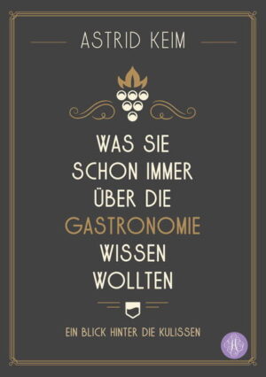 Frisch gekocht oder doch nur aufgetaut? Soll ich mich in diesem Restaurant guten Gewissens an den Tisch setzen oder ist Vorsicht geboten? Wer suchte nicht schon einmal Antworten auf diese Fragen! Vielleicht spielen Sie auch mit dem Gedanken, sich ein Standbein in der Gastronomie zu schaffen? Am liebsten möchte man in solchen Momenten Mäuschen spielen, um nicht die Katze im Sack zu kaufen. In drei Gängen nimmt Sie Astrid Keim mit und lässt Sie einen Blick hinter die Kulissen der Gastronomie werfen. Mit einem guten Schuss Ironie angereichert, erwartet Sie hier ein kulinarisches Lesevergnügen. Danach sind Sie in der Lage, fantasievolle Namen auf der Speisekarte zu entschlüsseln und haben einige Insider-Tipps für die gute Restaurant-Wahl an der Hand.