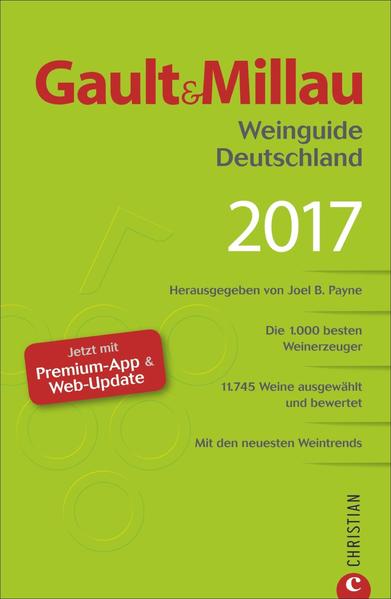 Das unabhängige Standardwerk der deutschen Weinszene, herausgegeben von Joel B. Payne. Im Porträt: die 1.000 wichtigsten und interessantesten Weingüter Deutschlands mit ausführlichen (Kontakt-)Informationen, Übernachtungs- und Sightseeing-Tipps. Über 11.500 aktuell bewertete Weine und Trinkempfehlungen machen den Gault&Millau Weinguide Deutschland zum unverzichtbaren Ratgeber und Begleiter für alle Freunde deutscher Weine.