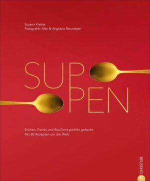 Dieses Suppen-Buch der Extraklasse bietet die besten Suppenrezepte aus aller Welt. Kein anderes Gericht ist so universell wie die Suppe: In allen Ländern und Kulturen ist sie das Gericht, auf das sich alle einigen können. Die schönsten Kindheitserinnerungen sind mit Omas seelentröstender Kartoffelsuppe verknüpft, die besten Urlaubserinnerungen mit der Pho in Saigon oder der Marak Kubbeh in New York. Suppen sind traditionell & hip, klassisch & modern, bodenständig & elegant. Entdecken Sie die Welt der Suppe in diesem umfassenden Kochbuch.