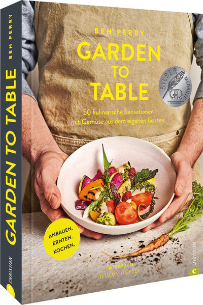 Ein Schrebergarten ist spießig? Von wegen! Vom Hochbeet an den Herd bietet Profikoch Benjamin Perry in »Garden to Table« 50 innovative Rezepte für jede Jahreszeit. Dazu gibt es zahlreiche Infos und Tipps zu Anbau, Gartenkunde, Ernte und Haltbarmachen von Gemüse. Obst, Gemüse und Kräuter selbst anzubauen, ist voll im Trend. Regionaler, saisonaler und mehr bio geht nicht. Benjamin Perry zeigt, wie der Eigenanbau klappt und liefert moderne, innovative Rezepte für jede Jahreszeit: Im Frühling gibt es »Spinat, gebackenes Eigelb, Radieschengrün«, im Sommer »Tomate, Pfeffer, Forelle«, im Herbst »Radicchio, Pasta, Kichererbsen« und im Winter »Rosenkohl, Gnocchi, Parmesan«. Sensationell!