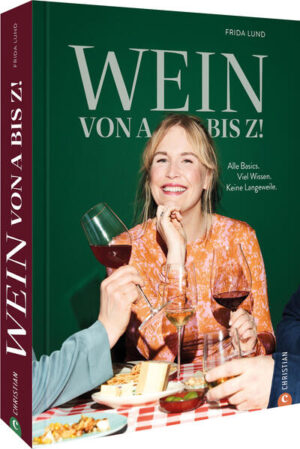 Die wunderbare Welt des Weins - Werden Sie mit diesem Wein Guide zum*r Weinkenner*in Nur wie anfangen? Was tun mit der Weinkarte im Restaurant? Welche Rolle spielt die Traube? Welche das Anbaugebiet? Welche die richtigen Weingläser? Wie funktioniert eine Weinprobe? Frida Lund ist Weinkennerin mit Leib und Seele. Wie sie das macht, erfahren wir in diesem Weinatlas. Charmant und ohne Besserwisserei zeigt sie uns in ihrem ganz persönlichen A-Z des Weins, wie viel Spaß Weinkunde machen kann. Weinwissen ohne Tamtam, aber mit viel Unterhaltungswert Endlich ein Buch über Wein, das Spaß macht Jung, modern, bunt - Weinbuch für Einsteiger und Kenner Aufklärung über populäre Weinirrtümer