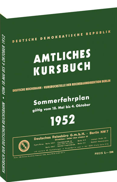 Kursbuch der Deutschen Reichsbahn - Sommerfahrplan 1952 | Bundesamt für magische Wesen