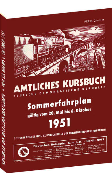 Kursbuch der Deutschen Reichsbahn - Sommerfahrplan 1951 | Bundesamt für magische Wesen