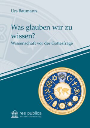 Nach den im res publica Wissenschaftsverlag neu herausgegebenen Bänden: „Gott im Haus der Wissenschaft“ und „Was bedeutet Leben“ legt Urs B.aumann mit seinem Buch „Was glauben wir zu wissen“ seinen eigenen Versuch zum Dialog zwischen Theologie und Naturwissenschaften vor. In einer umfassenden Bewegung durch Physik, Biologie, Psychologie und Soziologie, fragt das Buch kritisch nach dem Sinn und der Bedeutung dessen, was wir zu wissen glauben, und spart dabei auch die Theologie nicht aus. Die Antwort auf diese existentiell bedeutsamen Fragen fordert dazu heraus, den Horizont der eigenen Gewissheiten radikal zu überschreiten. Das Buch richtet sich an alle, die sich auf dieses Wagnis einlassen wollen: naturwissenschaftlich interessierte Leserinnen und Leser, die nach zeitgemäßen religiösen Antworten suchen