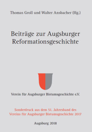 Anlässlich des Reformationsjubiläums publiziert der Verein für Augsburger Bistumsgeschichte e. V. einen Sonderdruck jener Vorträge, die beim Symposium „Die Reformation und die Reichsstadt Augsburg“ am 22. Juni 2017 gehalten wurden. Gegenüber ihrer Erstveröffentlichung im 51. Jahrgang des Jahrbuches (Link) konnten die Texte teils erweitert werden. Neu hinzu kamen die schriftlichen Fassungen zweier Vorträge, die im Rahmen der Reihe „500 Jahre Reformation-Historische Zugänge“ in Kooperation mit der Katholisch-Theologischen Fakultät der Universität Augsburg veranstaltet worden waren. Komplettiert wird die Aufsatzsammlung zur Augsburger Reformationsgeschichte mit dem Beitrag „Die radikal-reformatorische Täuferbewegung in Augsburg“, der aus einem Referat bei der ordentlichen Mitgliederversammlung im Jahr 2017 hervorgegangen ist. Mit Beiträgen von Walter Ansbacher, Christoph Becker, Michael Cramer-Fürtig, Regina Dauser, Thomas Groll, Rolf Kießling, Christof Paulus, Dietmar Schiersner, Klaus Unterburger und Klaus Wolf.