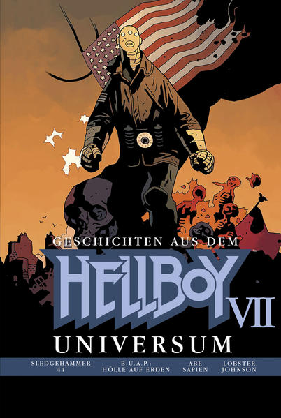 Limitert auf 1.111 Exemplare! Eine weitere Sammlung mit den beliebten Geschichten aus Mike Mignolas Hellboy- Universum. In diesem Band lernen wir Epimetheus, Codename Sledgehammer 44, kennen, der den Verlauf des Krieges mit seinem Vril- Energie- Anzug entscheidend beeinflussen wird. Abe Sapien, die humanoide Amphibie, sieht sich mächtigen Gefahren gegenüber. Die B.U.A.P. stellt sich in Manhattan den Monsterhorden der Schwarzen Flamme. Und: Lobster Johnson wird von der Polizei gejagt!