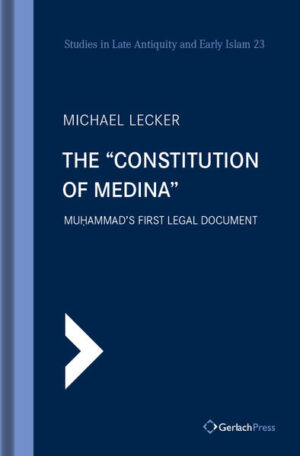 This book focuses on a single legal document from the time of the Prophet, commonly known as the ‘Constitution of Madina’. Probably it is the first legal document of Muhammad and dates back to the first year after his hijra (622 CE), or “emigration”, which brought him from his hometown Mecca to the cluster of towns known as Yathrib or Medina in the Hijāz (northern Arabia) and marked the beginning of the Islamic era. Muslim historians and jurists have been familiar with this important document for centuries, and aware of its legal and theological implications for Islamic law. It was first brought to the attention of scholars in the West at the end of the 19th century by Wellhausen, who accepted it as an authentic document from the time of the Prophet. Since then, such leading orientalists as Goldziher, Gil, Serjeant, Goto, U. Rubin and J. B. Simonsen have studied various aspects of it.
