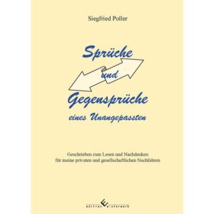 Diese Arbeit enthält „Sprüche und Gegensprüche“, die im Verlaufe der letzten 50 Jahre als Nebenergebnis eines über die berufliche Arbeit hinaus querdenkenden Naturwissenschaftlers geschrieben worden sind. Sie widerspiegeln in kurzen Sätzen die Irrungen und Wirrungen des menschlichen Denkens in zahlreichen Bereichen des privaten und gesellschaftlichen Lebens. Die Sprüche werden in Themenfeldern dargeboten (z. B. Arbeit und Arbeitslosigkeit, Denken und Verstand, Jugend und Alter, Lebenserkenntnisse, Politik und politisch, Wahrheit und Lüge usw.), wodurch die mentale Aufnahme und geistige Verarbeitung der Minitexte erleichtert wird. Das Material eignet sich aber auch sehr gut zum ungezielten Durchblättern mit kurzfristigem Verweilen bei interessierenden Themen sowie zum zeitlich begrenzten Umschalten von aufreibender Tagesarbeit auf andere Lebensfelder.