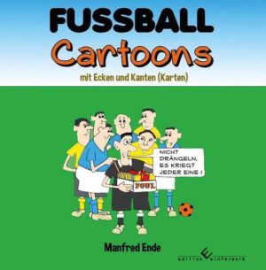 Offensichtlich gibt es in Deutschland mehr Fußballverrückte als Einwohner. Nicht zuletzt trägt die Bundesliga mit ihren schreierischen Medienpräsenz dazu bei. Dem Cartoonisten des Büchleins, einst selbst Amateur-Torsteher war es ein Vergnügen, über Macken der Fußballstars, über Fan-Gebahren und Hintergründe die Cartoons hier zu zeichnen. Fußball mit Ecken und Kanten (Karten) eben. Manfred Ende, Autor von “Die Kicker von Lindendorf“