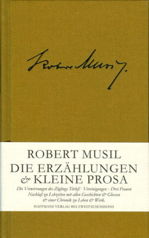 Erzählungen & Kleine Prosa. Robert Musil gilt vor allem als Autor eines unvollendet gebliebenen Jahrhundertromans, sein übriges schriftstellerisches Werk gerät darüber fast in Vergessenheit. Diese Edition rückt es ins Zentrum und feiert Musils Prosa abseits des Mannes ohne Eigenschaften: Sie beginnt mit den „Verwirrungen des Zöglings Törleß“ („Bleibt auch für den Beginn des 21. Jahrhunderts eine ergiebige Pflichtlektüre“, Literaturhaus.at), dem Roman, der Musils einziger großer Bucherfolg werden sollte. In ihm analysiert er Grausamkeit, Sadismus und Lust an menschlicher Erniedrigung, Musil selbst empfahl in den 30er-Jahren, sein Debüt als literarische Prophetie des Dritten Reiches zu lesen. Unsere Edition enthält darüber hinaus die großen Erzählungen (Die Vollendung der Liebe, Die Portugiesin u.a.), die meisterlichen Prosastücke aus dem 1936 erschienenen „Nachlass zu Lebzeiten“ (in der Erzählung „Die Amsel“ schildert Musil eine Nahtoderfahrung aus dem Ersten Weltkrieg) sowie verstreut publizierten kleinen Erzählungen und Glossen (Die Sturmflut auf Sylt, Der letzte Ritter, Als Papa Tennis lernte u.a.).