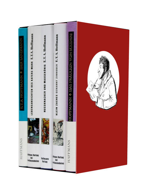 Zeitgenossen bereitete sein Werk mitunter Probleme (Wilhelm Grimm: »Dieser Hoffmann ist mir widerwärtig mit all seinem Geist und Witz.«), heute aber gilt E. T. A. Hoffmann als einer der bedeutendsten deutschsprachigen Schriftsteller der Romantik. Fünf Klassiker aus seiner Feder gibt es jetzt bei uns. Mit im Schuber: • Das Fräulein von Scuderi. Die erste Kriminalgeschichte der deutschen Literatur. 159 Seiten. • Der Sandmann. Der Anblick eines Wetterglashändlers stürzt den Studenten Nathanael in dunkelste Kindheitserinnerungen. 125 Seiten. • Klein Zaches, genannt Zinnober. Dem zwergenhaften Bauernsohn Zaches wird von einer Fee eine besondere Gabe verliehen. 251 Seiten. • Lebensansichten des Katers Murr. Ein vielseitig begabter Kater lässt uns an seinem reichen Erfahrungs- und Wissensschatz teilhaben. 320 Seiten. • Nußknacker und Mausekönig. Die fantastische Geschichte inspirierte Tschaikowsky zu seinem berühmten Ballett. 160 Seiten. Zus. 1.015 Seiten. Fadenheftung mit Lesebändchen. 5 Bände im Schuber.