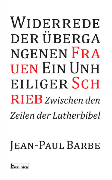 »Hier liest einer - Kulturchrist und »Gast in der deutschen Sprache« (Franz Kafka) - die biblischen Szenen neu, fasziniert und entsetzt von den Lücken im alten Text. Er sieht ein prächtiges Chaos in lutherscher Diktion, in dem Widersprüche wie Wunden klaffen. Er will nicht dagegen, er muss darein schreiben und die Überlieferung unterwandern. Jean-Paul Barbe nimmt sich der »Übergangenen« an, der flüchtig erwähnten oder namenlosen Frauen im Alten Testament. Er spinnt ihre verschwiegenen Geschichten fort, rein und unrein nicht trennend. In den Unzulänglichkeiten und Misstönen will seine Kontrafaktur eine Gedankenwelt entdecken, eine unerkannte Dimension der Erfahrung.« Volker Braun