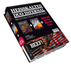 JETZT im Bundle: BEEF! GRILLEN BEEF! CRAFT BIER Die beiden Longseller BEEF! GRILLEN und BEEF! CRAFT BIER der legendären Reihe sind nun endlich im Doppelpack zum unschlagbaren Vorteilspreis zu haben. Das Kompaktpaket mit Wissenswertem zu den nationalen und internationalen BBQ- und Biertraditionen, Rezepten mit und zum Bier und einer ausführlichen Anleitung zum Selberbrauen. Zum An- und Weitergrillen.