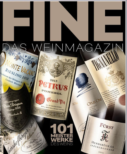 Die 50. Jubiläums-Ausgabe von FINE Das Weinmagazin wurde mit einer einzigartigen und beeindruckenden Weinverkostung zelebriert: Eine persönliche Auswahl der 101 Meisterwerke unter den Weinen dieser Welt wurde im stilvollen Ambiente im Glas.Cabinet des Weinguts Robert Weil in Kiedrich geöffnet und einem exklusiven Kreis verkostet. Begleitet von einem ausgesuchten Menü des mit zwei Michelin-Sternen ausgezeichneten Kochs Hans-Stefan Steinheuer, war die Probe eine Reise durch die wichtigsten Weinregionen und zu den angesehensten Weingütern der Welt. Klangvolle Namen, seltene Weine von historischer Bedeutung und Meilensteine der Weingeschichte, dazu die Premiere eines Icon-Weins aus dem Rheingau, machten die zwei Tage zu einem unvergesslichen Erlebnis. „101 Meisterwerke des Weins – FINE Special“ ist die wunderbare Sonderausgabe zur Probe mit der Abbildung aller einzigartigen Etiketten der 101 Meisterwerke. Ein Muss für alle FINE Leser und Sammler sowie Weinliebhaber !