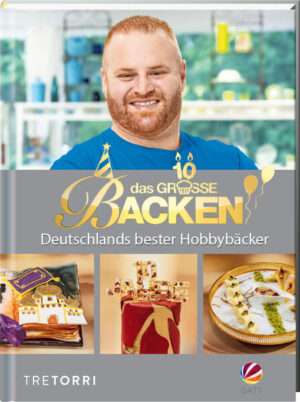 JUBILÄUM IN DER BACK-ARENA Die erfolgreichste Backshow Deutschlands hat Geburtstag: 10 Jahre, 10 Staffeln und 100 Hobbybäcker:innen haben „Das Große Backen“ echt „groß“ gemacht - und eine Riesen-Fangemeinde hat bei jeder Sendung mit den Show-Teilnehmer:innen mitgefiebert! Zur Jubiläums-Staffel haben sich Moderatorin Enie und das Jury-Team Betty und Christian berühmte Gäste eingeladen: vom bekannten Sternekoch Tim Raue über den „Wacken-Bäcker“ Axel Schmitt bis zum schwedischen Hof-Konditor Günther Koerffer. Im Mittelpunkt aber steht der Sieger der 10. Staffel - Raheem Haidar. Er präsentiert in diesem Backbuch die tollen Kuchen- und Tortenrezepte aus der Show und zeigt uns in einer Homestory, wie er lebt und in seiner Küche immer neue süße Kreationen „zaubert“! Natürlich haben wir auch die schönsten Rezepte der anderen Show-Teilnehmer:innen aufgeschrieben - und zeigen raffinierte Rezepte unserer Promi-Jury mit vielen Tipps und Tricks.