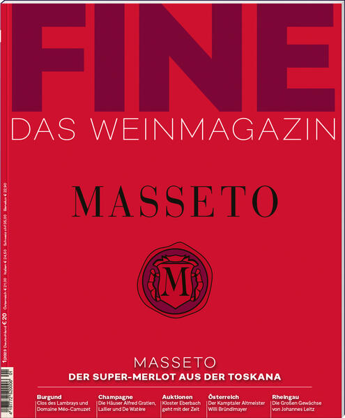 Was macht FINE aus? Jede Ausgabe – vierteljährlich mit über 160 Seiten erscheinend – ist reich an passionierten, überraschenden Reportagen, exklusiven Hintergrundgeschichten und aktuellen Degustationen – ausschließlich über die edelsten Weine der Welt. Kenner schreiben hier für Kenner über die größten Kunstwerke des Weins, ihre Entstehung, ihre Pflege, ihre Geschichte und ihren Mythos. FINE erschließt mit außergewöhnlicher Fotografie und anspruchsvollem Design die Welt der feinsten, seltensten Weine.