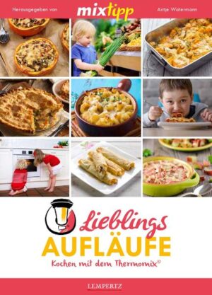 Jedes Kind liebt sie, jeder Erwachsene ebenso: Aufläufe, Gratins & Co. Wenn der verführerische Duft nach gebackenem Käse das Haus durchströmt, hält es niemanden mehr vor dem Fernseher. Auch das Team mixtipp kann der Versuchung aus dem Ofen nicht widerstehen und hat seine liebsten Auflaufrezepte für den Thermomix zusammengestellt. Kaum ein Gericht ist so vielfältig wie ein Auflauf. Als Kartoffelgratin, Nudel- oder Gemüseauflauf, Crumble oder Soufflé kommt er daher und erwärmt stets aufs Neue unser Gemüt. Ob ein herzhafter Kürbisauflauf mit Speck oder ein süßes Nusssoufflé, ein exotisches Kokosgratin mit Kardamom oder Lasagne mal anders - für jedes Leckermaul wird sich in diesem Rezeptband etwas finden.