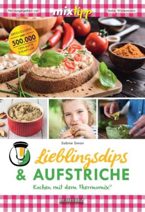 MIXT DU SCHON? Immer nur Käsestullen und Wurstbrot findest du langweilig? Dann bring doch Abwechslung auf den Tisch: Unsere Autorin Sabine Simon hat in diesem Buch ihre Lieblingsdips und Aufstriche zusammengestellt. Von herzhaften Aufstrichen mit Wurst oder Fisch wie dem Eieraufstrich mit feiner Putenbrust oder der Thunfisch-Bohnencreme bis hin zu veganen Varianten von A wie Apfel-Zwiebel-Aufstrich bis Z wie Zucchini-Basilikum-Aufstrich ist für jeden etwas dabei. Die perfekte Ergänzung sind Dips, die gesunde Gemüsesticks und Ofenkartoffeln nicht nur bei Kindern zum Hit machen. Und natürlich gibt es auch süße Brotaufstriche, die jedes Schleckermaul begeistern werden. Bei der Hallo wach - Kaffeecreme kann das Team mixtipp nicht nein sagen. Daneben kommen auch Basisrezepte für Würzmischungen und die Herstellung von Frischkäse DIY nicht zu kurz und du findest ebenfalls Würzbutter und Gebäck in der über 50 Rezepte enthaltenden Sammlung. Alle Rezepte sind schnell und einfach mit dem TM 5 oder TM 31 zubereitet, Angaben zur Haltbarkeit erleichtern dir die Bevorratung und du kannst der Langeweile auf dem Abendbrottisch Ade sagen. Wir wünschen dir viel Spaß beim Ausprobieren.